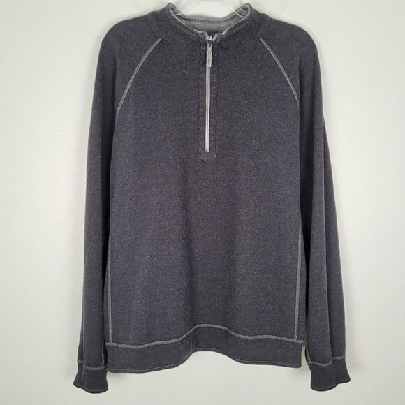 Tommy Bahama Size XXL Reversible Flipshot Half Zip Pullover Sweater Gray - Picture 9 of 12